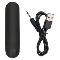 USB Rechargeable Bullet Vibrator Discreet Vibrating Massager Beginner Sex Toy Adult Powerful Black