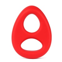 TGV DARK Cock and Balls Dual Penis Ring Sex Toy For Men Aid Erection Ejaculation Red