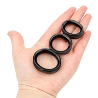 TGV Dark 3 Pack Cock Rings Penis and Balls TPE Black Delay Ejaculation