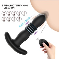 TGV Dark Waterproof Prostate Massager Thrusting Vibrating Sex Toy For Men With Remote USB