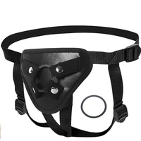 TGV Dark Strapon Belt Harness Strap-On Couples Lesbian Sexy BDSM Universal Leather Gay Black
