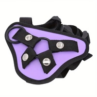 TGV Dark Strapon Belt Harness Strap-On Couples Lesbian Sexy BDSM Universal Leather Gay Purple