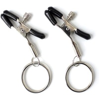 TGV Dark Adjustable Nipple Clamps with Loops BDSM Bondage S+M Sex Toy For Couples Unisex