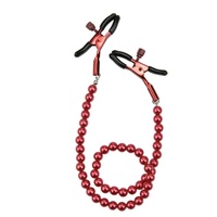 Nipple Clamps With Chain Pearls Bondage Toy For Couples BDSM S+M Red