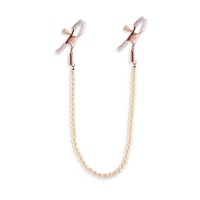 Nipple Clamps With Chain Pearls Bondage Toy For Couples BDSM S+M Rose Gold