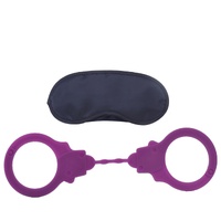 Silicone Handcuffs BDSM Unisex Bondage Restraints Fetish Hand Cuffs Purple