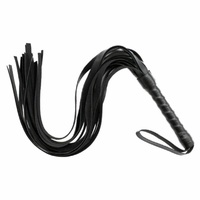 PU Faux Leather Flogger Whip Tickler Role Play BDSM Bondage Crop Spank Tickle Sex Toys For Couples Women Men Black