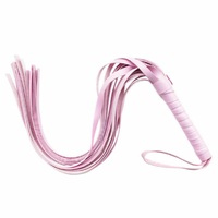 PU Faux Leather Flogger Whip Tickler Role Play BDSM Bondage Crop Spank Tickle Sex Toys For Couples Women Men Pink