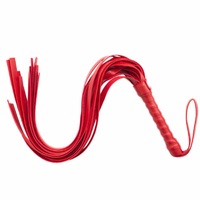 PU Faux Leather Flogger Whip Tickler Role Play BDSM Bondage Crop Spank Tickle Sex Toys For Couples Women Men Red