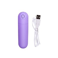 USB Rechargeable Bullet Vibrator Discreet Vibrating Massager Beginner Sex Toy Adult Powerful Purple