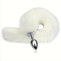 Stainless Steel Anal Butt Plug Foxtail Fox Tail Metal Anal Adult Sex Toy White BDSM S+M