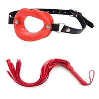TGV Dark Bondage Set Kit BDSM Toy Restraint Ball Gag Fetish S+M Whip Couples Sex Adult Red