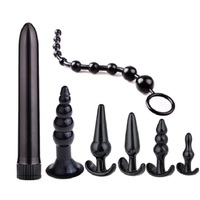 7 Piece Butt Plug* Set Soft Flexible Vibrator Anal Bead Chain Sex Toy Beaded Sex Toy Dildo 
