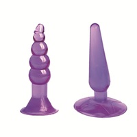 Anal Plug G-spot Clit Sex Toy Suction Cup Butt For Couples Women Men Adult Ass Beginner Beaded BDSM S+M Purple
