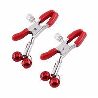 Adjustable Nipple Clamps Clips with Bells Jewellery Bust Sex Toy For Couples Women Men Bondage S&M BDSM Red