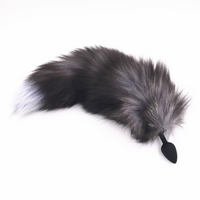 Anal Butt Plug Faux Fur Fox Bunny Cat Tail Couples S+M BDSM Sex Toy For Women Plug Foxtail Black