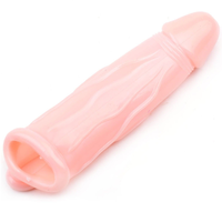 Pink Flesh Penis Extender Sex Toy Cock Sleeve Extension Dildo Ring Male