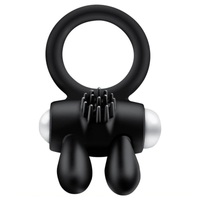 Vibrating Rabbit Cock Penis Ring Male Delay Sex Toy For Men Delay Couples Black