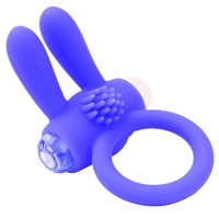 Vibrating Rabbit Cock Penis Ring Male Delay Sex Toy For Men Delay Couples Purple