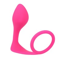 Mens Cock Ring Butt Plug Erection Enhance Penis Prostate Massager Anal Sex Toy For Men Couples BDSM S+M Pink