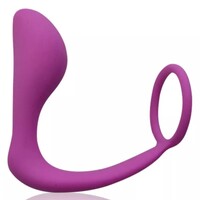 Mens Cock Ring Butt Plug Erection Enhance Penis Prostate Massager Anal Sex Toy For Men Couples BDSM S+M Purple