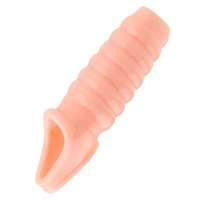 Penis Extender Sleeve Delay Cock Extension Men Dildo Sheath Adult Sex Toy Flesh