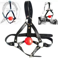 Collar Harness Bondage Open Mouth Gag Restraint Silicone Ball Adult Sex Toy For Women Men Couples BDSM S+M Face
