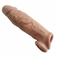 TGV Dark Reusable Penis Sleeve Premium Silicone Extender Enlarger Girth Male Enhancer