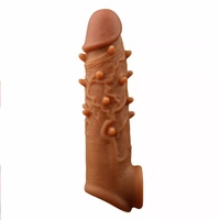 TGV Dark Reusable Penis Sleeve Premium Silicone Extender Enlarger Girth Male Enhancer