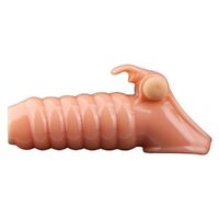 Penis Sleeve Extender Vibrating Cock Ring Extension Dildo Sex Toy For Men Adult Couples