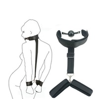 Bondage BDSM Restraint Kit Mouth Gag Ball Breathable Wrist Collar Handcuff Couples Sex Toy For Men Women Couples