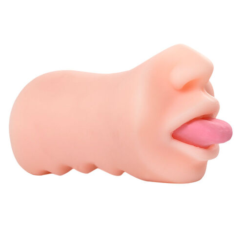 Blowjob Realistic Pocket Pussy/Mouth Ribbed Silicone Male Masturbator Sex Toy Adult Masturbation