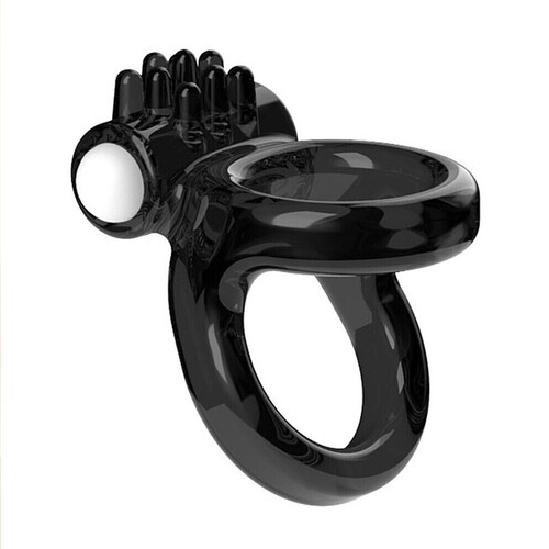 Vibrating Cock Ring Penis Double Vibrator Clit Couples Sex Toy For Men Him G-spot Black