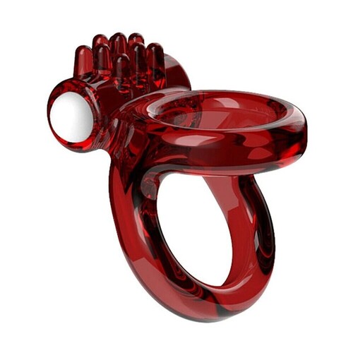 Vibrating Cock Ring Penis Double Vibrator Clit Couples Sex Toy For Men Him G-spot Red