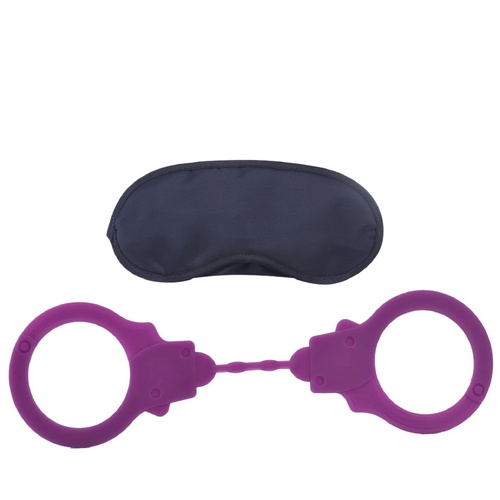 Silicone Handcuffs BDSM Unisex Bondage Restraints Fetish Hand Cuffs Purple