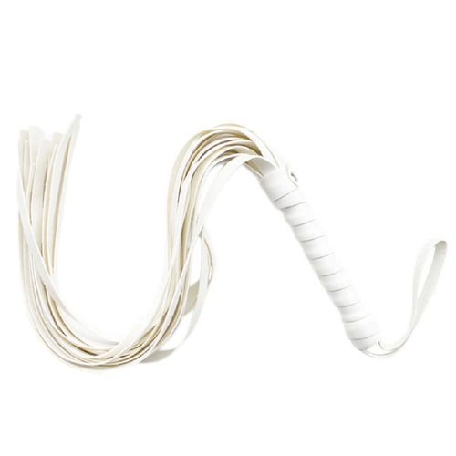 PU Faux Leather Flogger Whip Tickler Role Play BDSM Bondage Crop Spank Tickle Sex Toys For Couples Women Men White