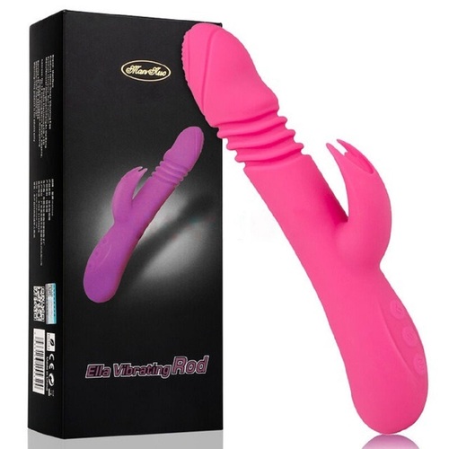Waterproof Heating Swing Dildo Vibrator Sex Toy G Spot Jack Rabbit Ella Women's Pink / Rose Red