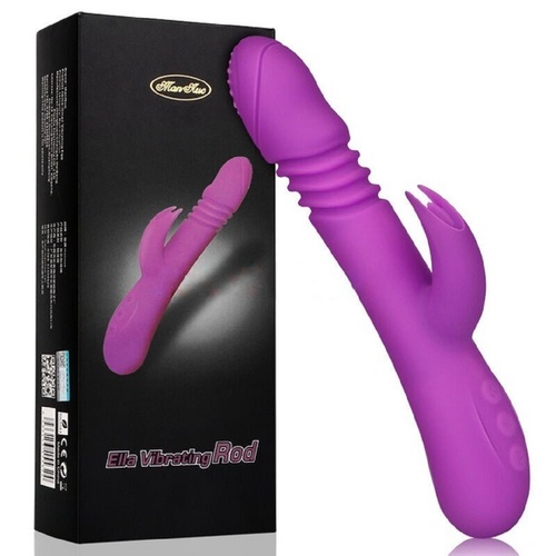 Waterproof Heating Swing Dildo Vibrator Sex Toy G Spot Jack Rabbit Ella Women's Purple