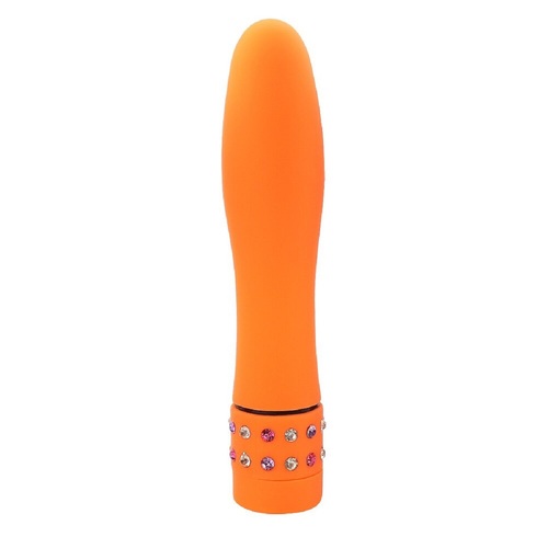 Bullet Vibrator Discreet Vibrating Massager Sex Toy For Women Couples Diamond Multispeed Orange
