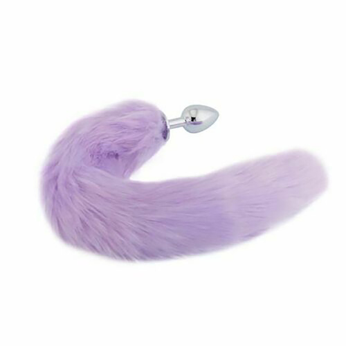 Stainless Steel Anal Butt Plug Foxtail Fox Tail Metal Anal Adult Sex Toy Purple BDSM S+M