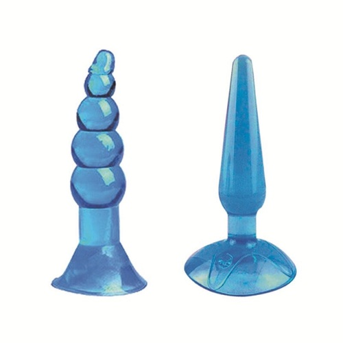Anal Plug G-spot Clit Sex Toy Suction Cup Butt For Couples Women Men Adult Ass Beginner Beaded BDSM S+M Blue