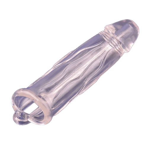 Clear Transparent Penis Sleeve Extender Sex Toy For Men Cock Sleeve Extension Dildo Ring Male