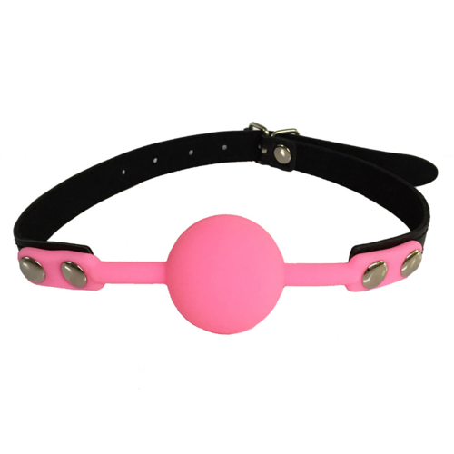 BDSM Bondage Silicone Mouth Ball Gag Adjustable PU Leather Fetish Set Sex Toy S+M Pink
