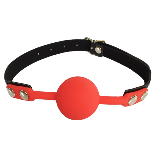 BDSM Bondage Silicone Mouth Ball Gag Adjustable PU Leather Fetish Set Sex Toy S+M Red