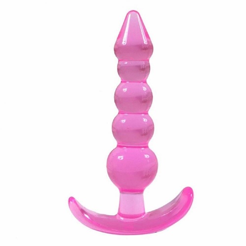 Anal Butt Plug G-spot Dildo Adult Sex Toy Prostate Silicone Chain Soft Flexible For Men Women Couples Pink