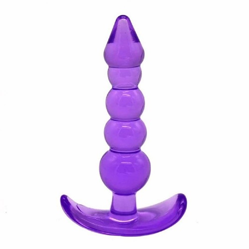 Anal Butt Plug G-spot Dildo Adult Sex Toy Prostate Silicone Chain Soft Flexible For Men Women Couples Purple