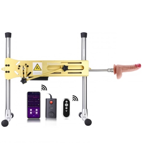 Hismith Premium 3.0 Pro Automatic Sex Machine Remote Luxury Golden Gold with Kliclok System, Wire and Intelligent APP Controlled