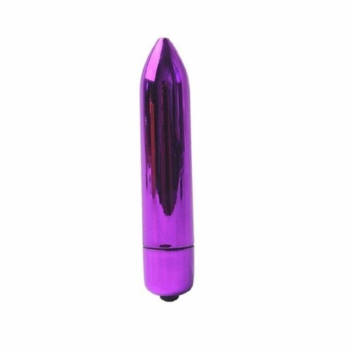 Bullet Vibrator Discreet Vibrating Massager Beginner Vibe Sex Toy For Women 10 Speed Wand Purple Chrome