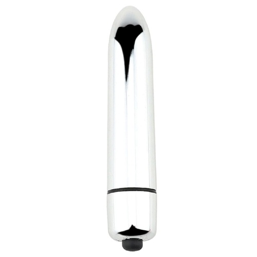 Bullet Vibrator Discreet Vibrating Massager Beginner Vibe Sex Toy For Women 10 Speed Wand Chrome Silver