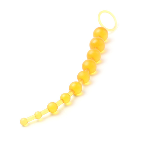 Yellow Anal Bead Chain Butt Ball Orgasm Adult Sex Toy For Women Couples Beaded Anus